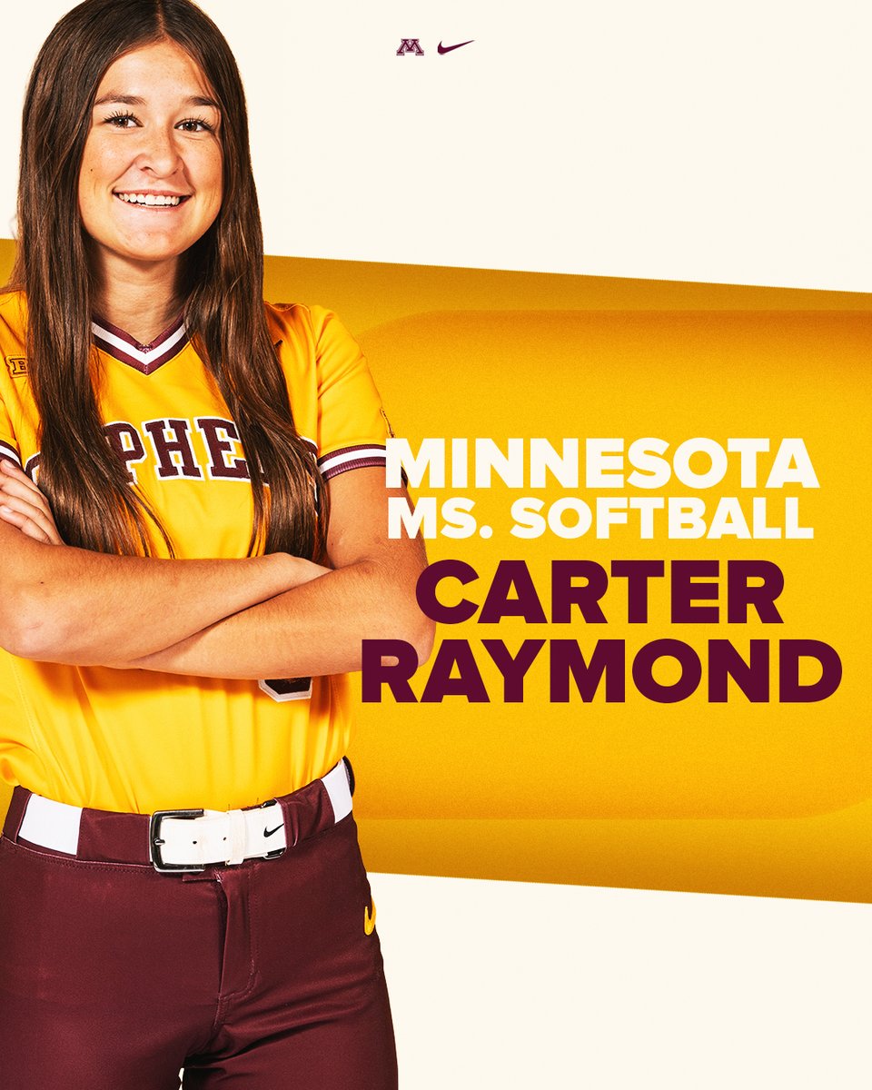 Minnesota Ms. Softball➡️#Gopher Nation! Congratulations, Carter! 🎉

#MsSoftball | #SkiUMah〽️