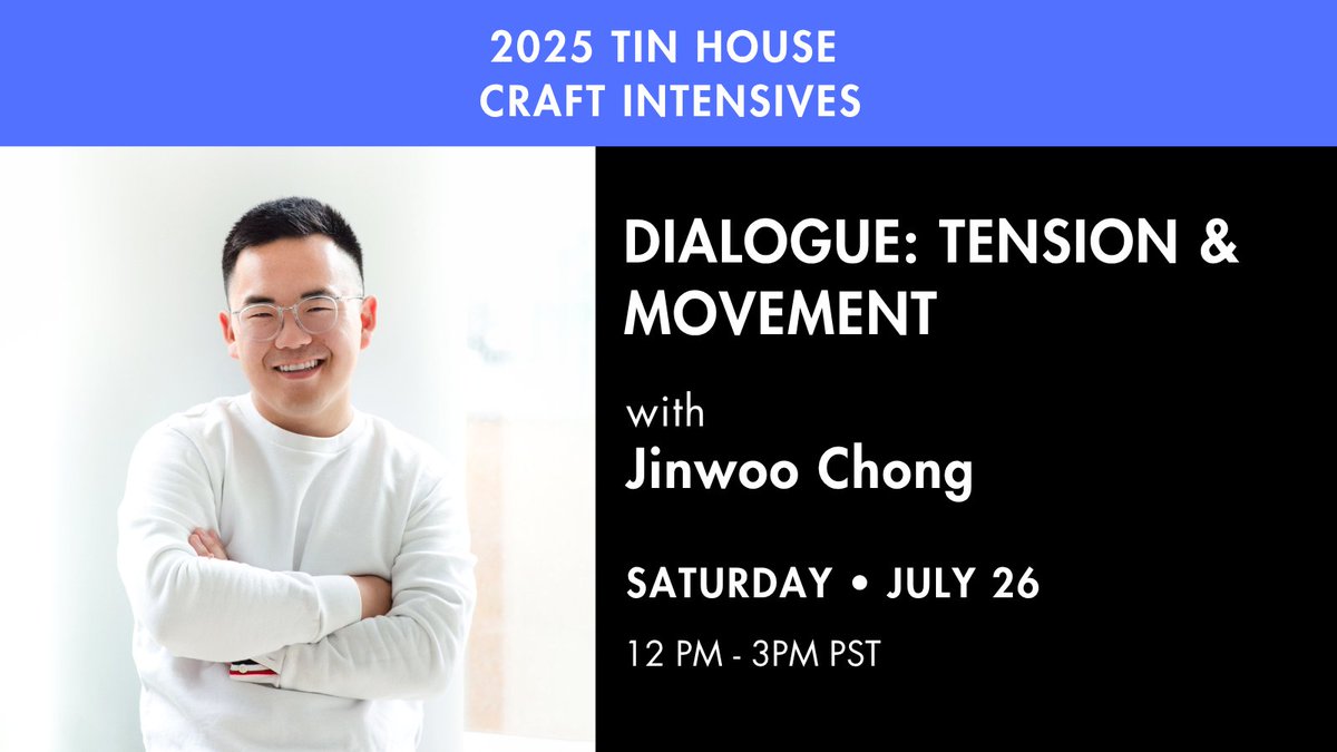 Tin_House's tweet image. This course will examine the effect that dialogue in all forms and methods—narratively, temporally, syntactically—manipulates both tension and movement within a scene. Generative exercises included!
Sign-up: tinhouse.com/product/summer…