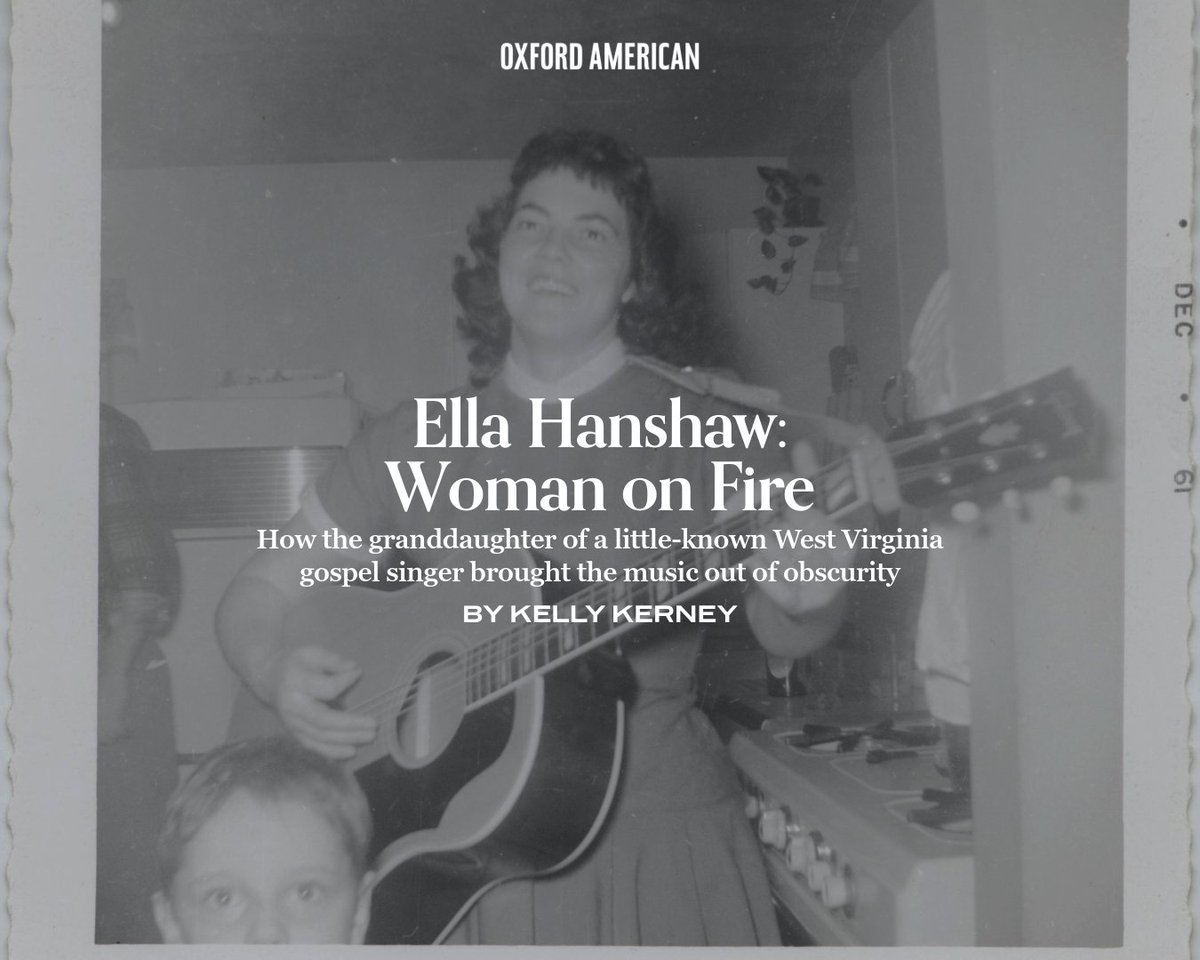 oxfordamerican's tweet image. “Her sweet clear twang, in harmony with the others, hit like sunshine.”
—After discovering recordings made by her little-known gospel-singing grandmother, Ella Hanshaw, Kelly Kerney worked to preserve and share them for the very first time.
🔗: shorturl.at/3HFZv
