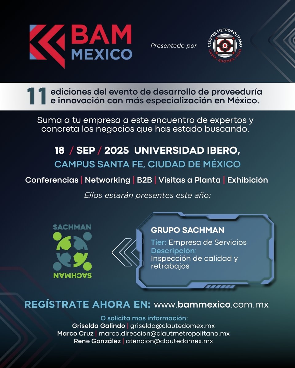 Conoce a las empresas que estarán en BAM México 2025 Participa y haz negocios con ellos.
📅  18 de septiembre
🗺️ Universidad Ibero Campus Santa Fe
Registrate y obtén beneficios especiales al ser socio cluster o tener tu stand dentro del área de negocios

bammexico.com.mx