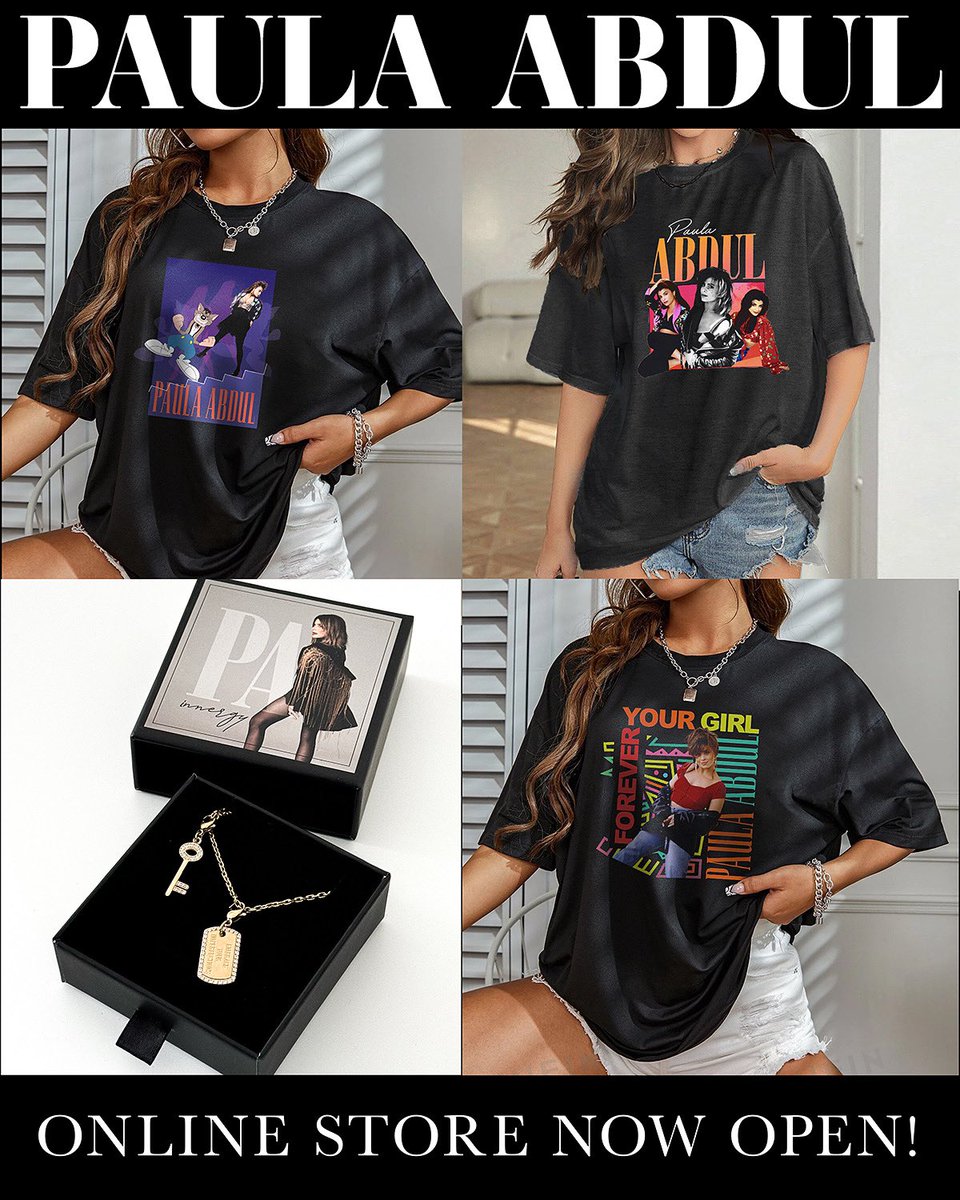 PSA: A few of my favorite merch pieces from tour (and some other goodies 😉) were just added to store.paulaabdul.com! Go snag your faves while they’re still available! XoP❣️