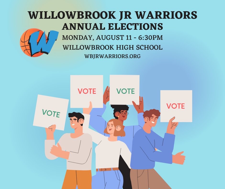 Got ideas? Love to organize? Just want to help? Come vote, get involved, make an impact 💙🏀 wbjrwarriors.org
