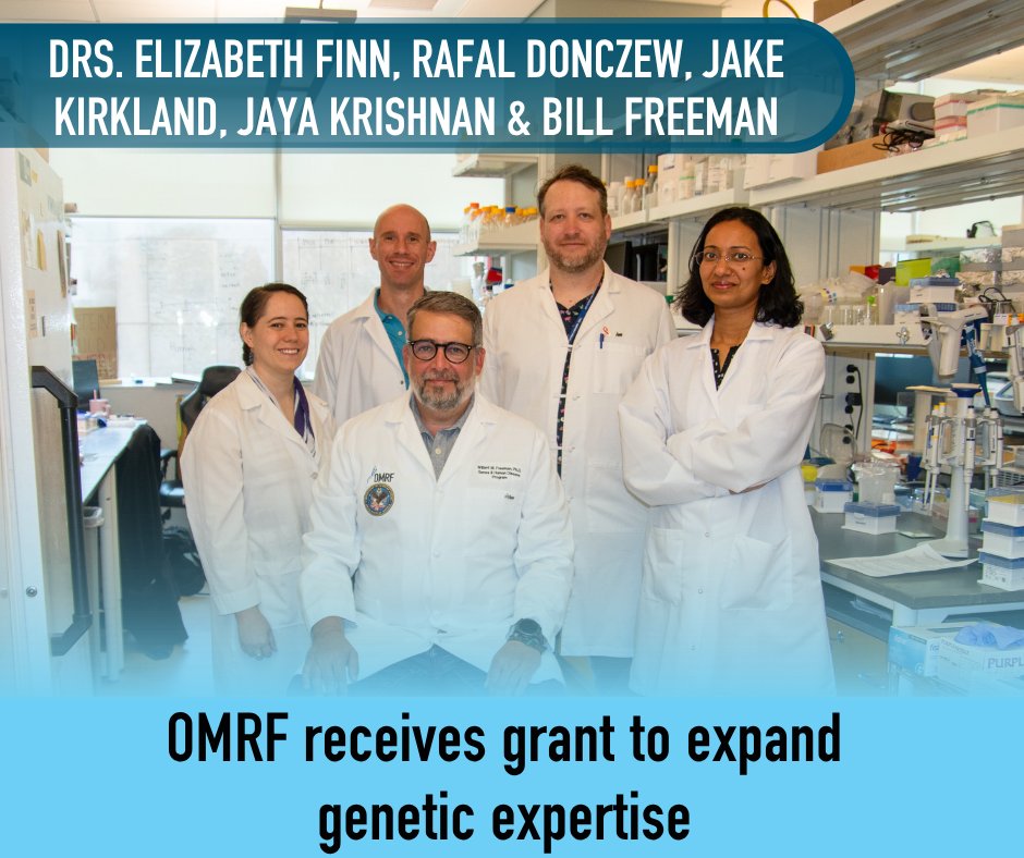 OMRF's tweet image. The funding will establish a hub for studies into how genes are turned on and off and how DNA is structured and modified. Research in that center will focus on casting light on processes involved in cancer, reproduction and metabolic disorders.
Read more: omrf.org/2025/07/15/omr…