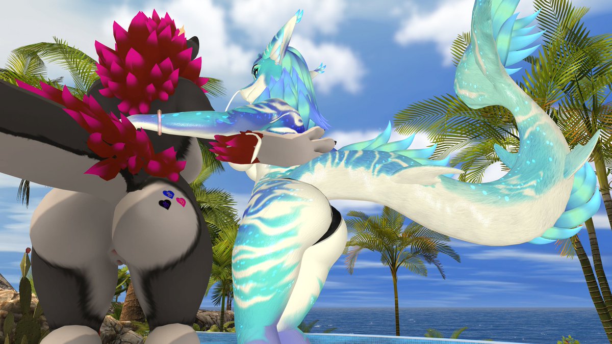 <a href="/DragoDamian_vr/">Damina Dragon</a> and me in a beach just enjoy the water and the sunshine like a good Female dragon friends✨🩷 enjoy the view?~