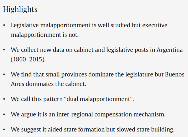 Joan Ricart-Huguet (@ricarthuguet) on Twitter photo Just out <a href="/WorldDevJournal/">World Development</a>!🥳Vicky Paniagua (LSE) & I propose the concept DUAL MALAPPORTIONMENT (legislative mal. + cabinet mal.) sciencedirect.com/science/articl… <a href="/jpfaguet/">JP Faguet</a> <a href="/ecalvo68/">Ernesto Calvo 💚</a> <a href="/Samuels_DavidJ/">David Samuels</a> <a href="/SLMazzuca/">Sebastian Mazzuca</a>
The article in "three slides": Just out <a href="/WorldDevJournal/">World Development</a>!🥳Vicky Paniagua (LSE) & I propose the concept DUAL MALAPPORTIONMENT (legislative mal. + cabinet mal.) sciencedirect.com/science/articl… <a href="/jpfaguet/">JP Faguet</a> <a href="/ecalvo68/">Ernesto Calvo 💚</a> <a href="/Samuels_DavidJ/">David Samuels</a> <a href="/SLMazzuca/">Sebastian Mazzuca</a>
The article in "three slides":