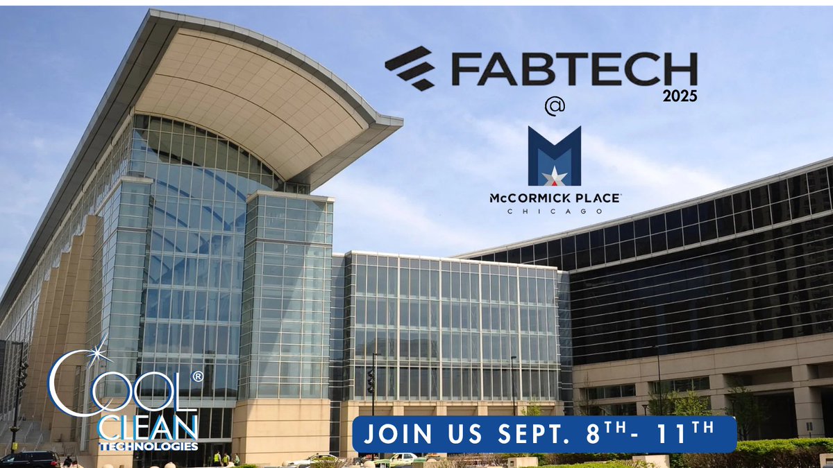 🚨 Cool Clean is exhibiting our waterless, CO2 technology <a href="/FabtechExpo/">FABTECH</a> 2025 in Chicago this September! Want to join us? 

Register for a FREE expo pass by clicking xpressreg.net/register/fabt0… or using Promo Code: 13325719 at checkout.

See you there!
#FABTECH2025 #CO2Cleaning