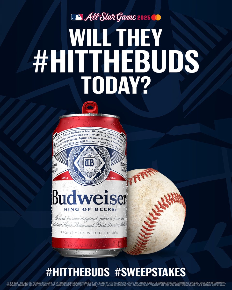 Drop a 🍺 if you’re ready for the All-Star Game. Drop two 🍺 🍺 if you're ready to win a season's worth of beer. #HitTheBuds #Sweepstakes