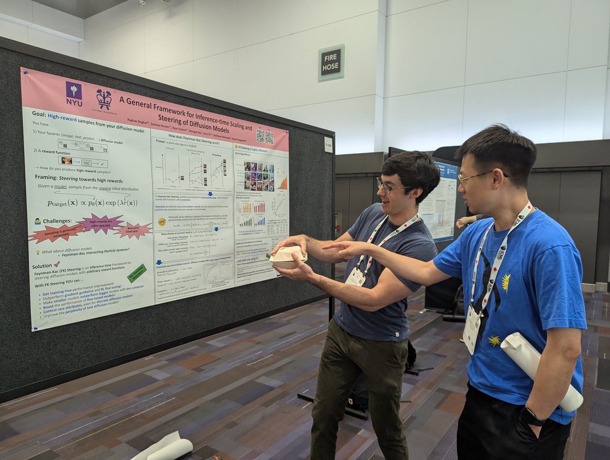 Zhou_Yu_AI's tweet image. Come to meet us in @ICML2025 Exhibit hall A now to learn about scaling and steering diffusion models.