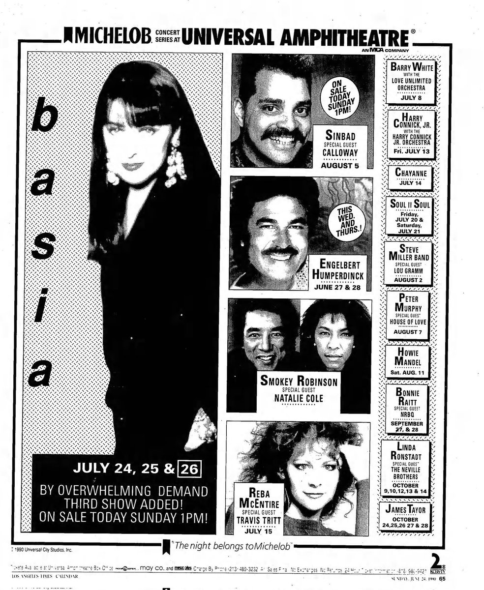 Caitlyn Bunton (@caitlynbunton) on Twitter photo On this day in 1990 on this #travistritttuesday in #tthonkytonkhistory, <a href="/TravisTritt/">Travis Tritt</a> performed at Universal Amphitheatre with <a href="/reba/">Reba McEntire</a> McEntire. Here's an ad of "Universal Amphitheatre" featuring lineup of these artists from "The Los Angeles Times" June 24, 1990 newspaper. On this day in 1990 on this #travistritttuesday in #tthonkytonkhistory, <a href="/TravisTritt/">Travis Tritt</a> performed at Universal Amphitheatre with <a href="/reba/">Reba McEntire</a> McEntire. Here's an ad of "Universal Amphitheatre" featuring lineup of these artists from "The Los Angeles Times" June 24, 1990 newspaper.