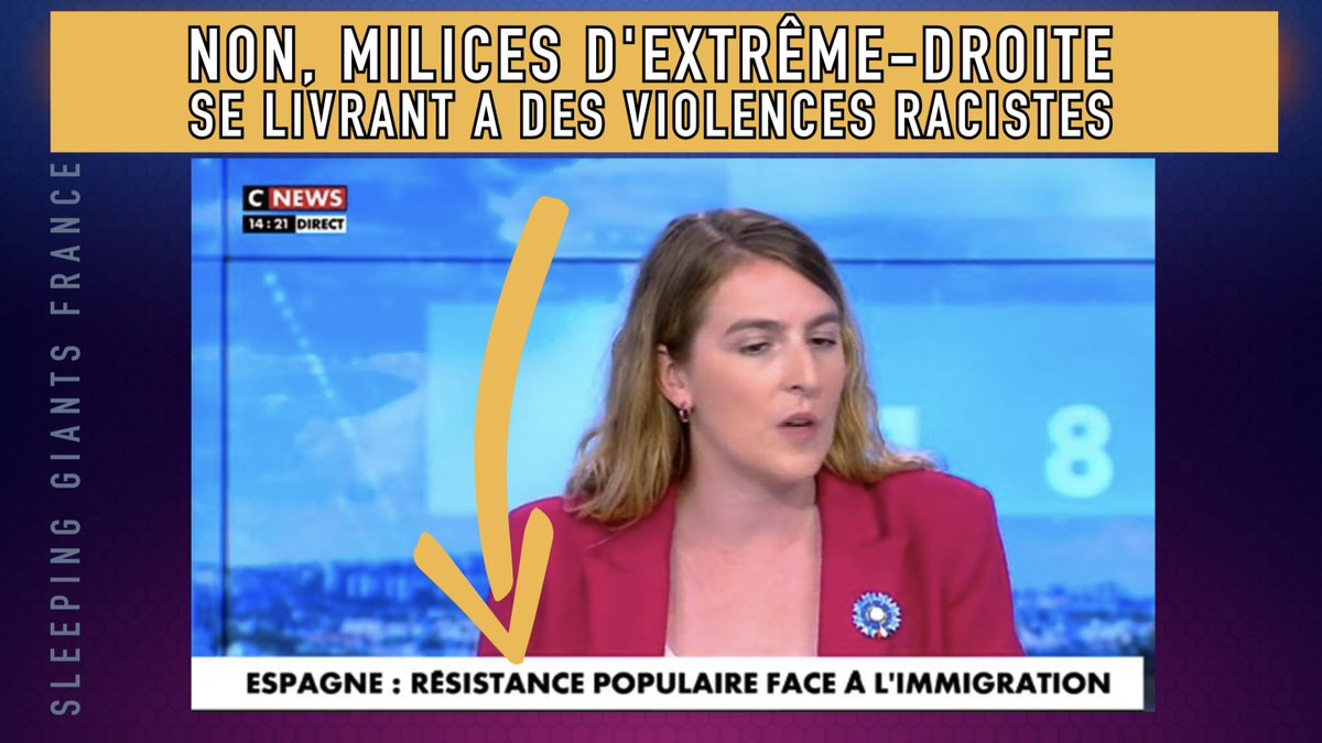 #CNews franchit un cap : en banalisant les violences racistes, en les enrobant de circonstances atténuantes, la chaîne d'extrême-droite flirte avec l'incitation à la haine raciale.
Pour appuyer son discours, CNews déforme la réalité et ment carrément sur les faits.
Un thread
1/n