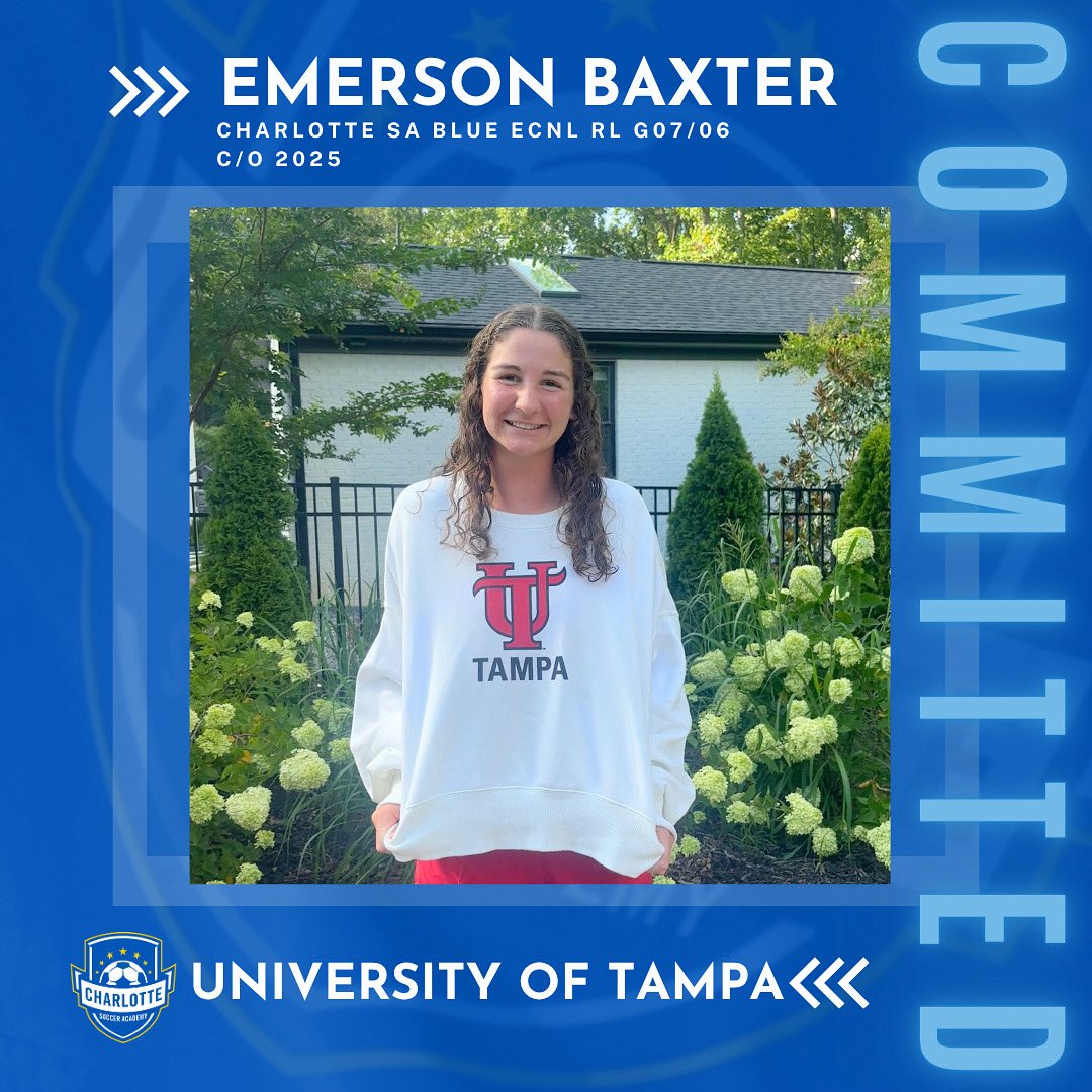 🚨COMMITTED🚨
🔹Emerson Baxter
🔹University of Tampa

#csaproud #committed #charlottesocceracademy #csaclassof2025