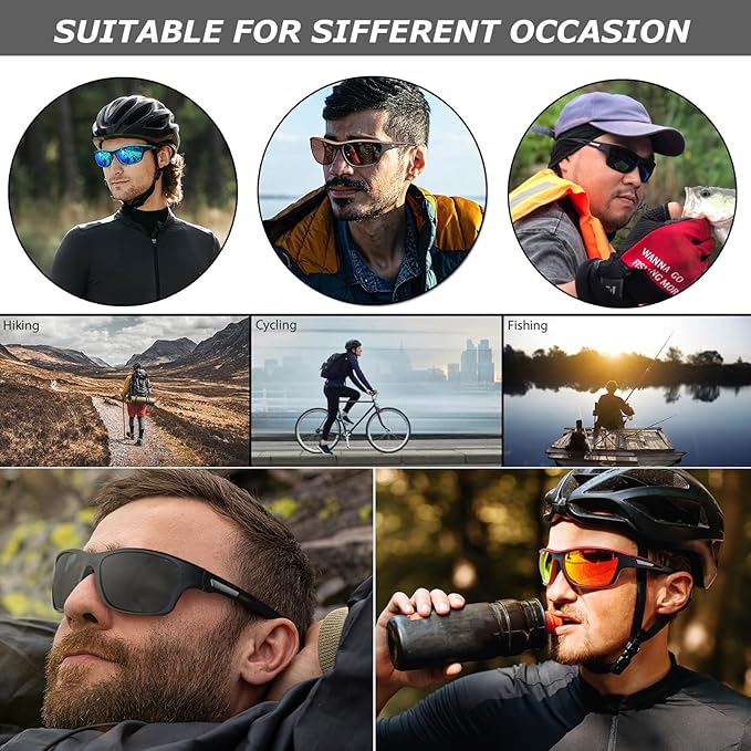 Perfectmiaoxuan Occhiali da sole polarizzati per uomo donna ciclismo montagna trekking guida pesca arrampicata sportivi Le vacanze Viaggi cordino occhiali Protezione UV
amzn.to/450Lakx