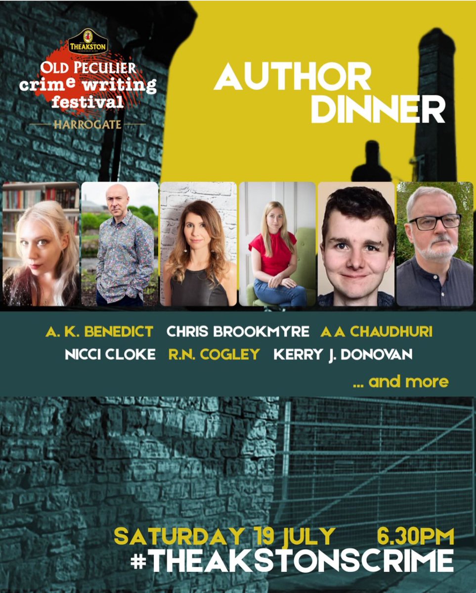 AAChaudhuri's tweet image. Only 4 days to go until I have the pleasure of hosting an author dinner at #theakstonscrime. The dinners are such a fun way to engage with #crimefiction fans!
Look forward to seeing you if you have a ticket, otherwise I’ll be around from Friday p.m. so please come and say hi!