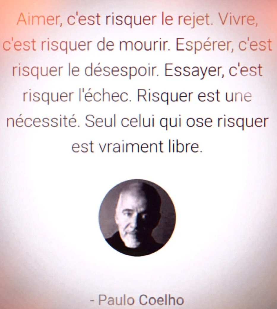 CmQualite's tweet photo. Aimer, c’est risquer d’avoir mal.
Vivre, c’est accepter l’inévitable.
Espérer, c’est croire malgré la peur.
Essayer, c’est défier l’échec...
#aimer #vivre #esperer #essayer #paulocoelho #psychologiepositive #developpementpersonnel #citation #citationpositive #qualitecm https://t.co/mNu47DcoRi