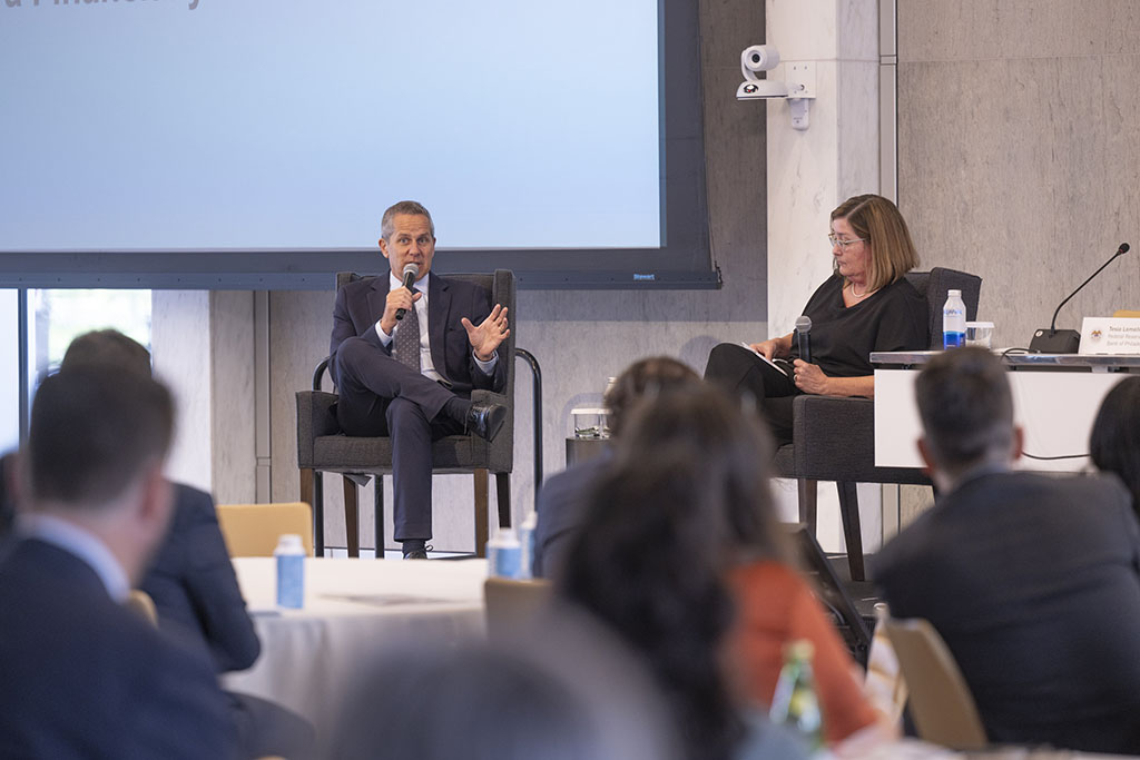 federalreserve's tweet image. On July 15, 2025, Governor Barr participated in the “Unleashing a Financially Inclusive Future” conference: federalreserve.gov/newsevents/spe…