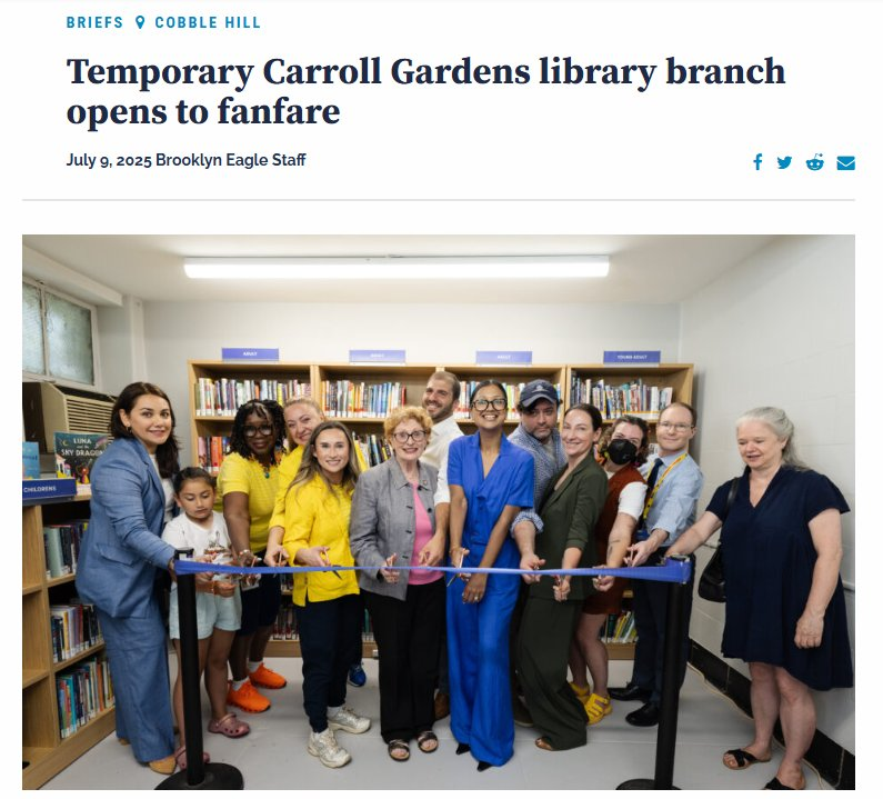 Sen_Gounardes's tweet image. ICYMI: the @BKLYNlibrary Carroll Gardens Pop-up Branch has officially opened on 250 Baltic Street!
Check it out on Mondays, Tuesdays, Thursdays, and Fridays—and on Wednesdays, look out for the bookmobile in the neighborhood.
bkreader.com/non-profit-com…