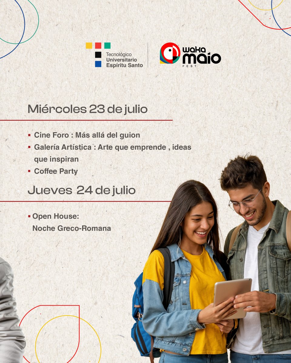 ¡La semana Wakamaio ya está aquí!
🗓 Mira el cronograma completo y planifica tu participación: talleres, actividades interactivas, conferencias y más.

✨ Cada día traerá algo diferente. ¿Estás listo?

#SemanaWakamaio