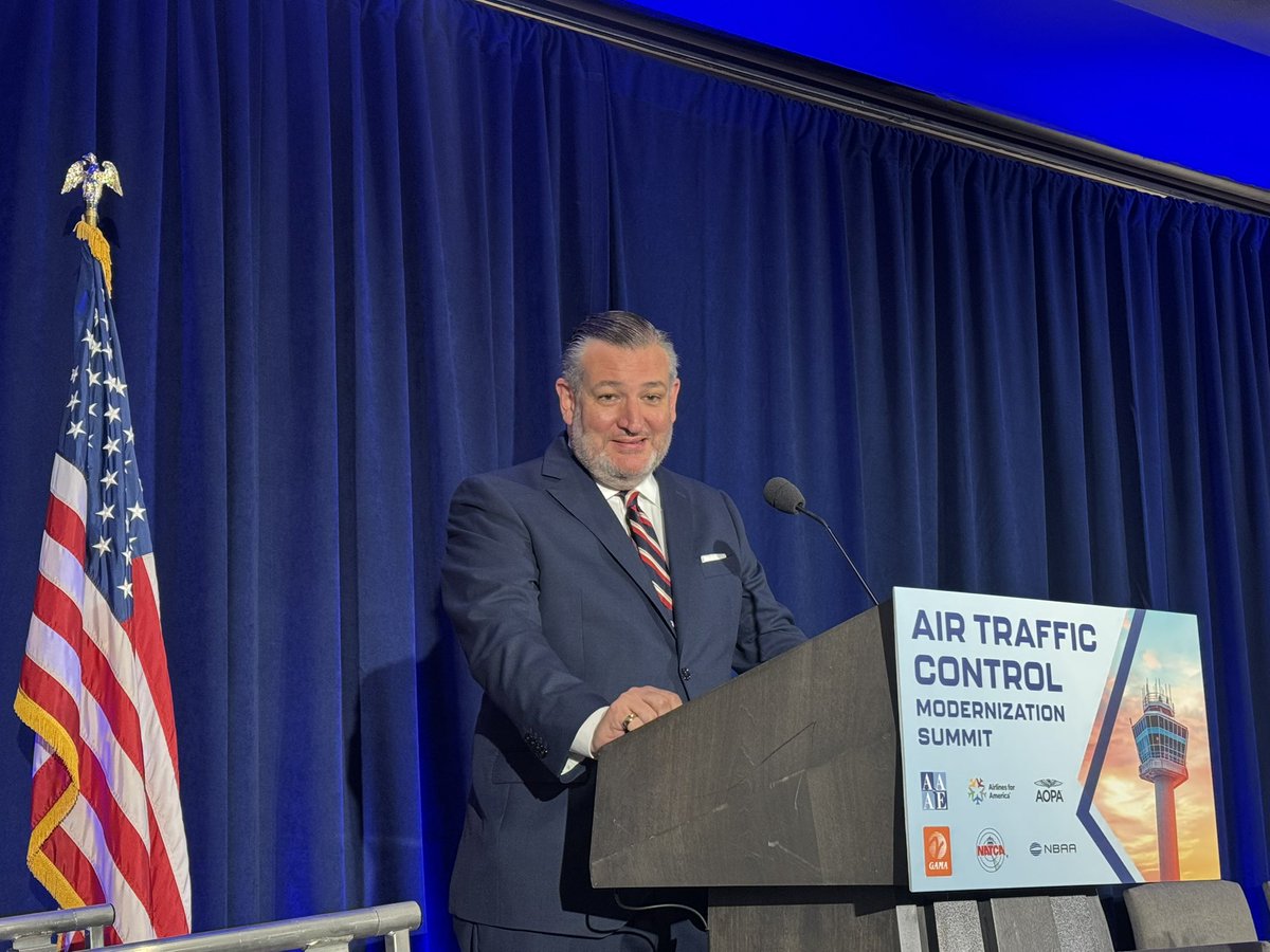 AAAEDelivers's tweet image. Senate Commerce Committee Chairman @SenTedCruz has taken the stage at our ATC Modernization Summit