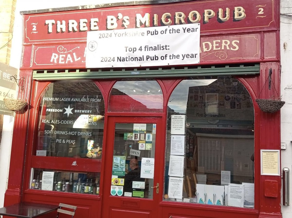 Get ready to raise a glass! <a href="/ThreeBsPubBrid/">Three Bs Micropub Bridlington</a> has been crowned Regional Runner-up in #CAMRA's #CiderPubOfTheYear.

Join us for the official award presentation by Regional Cider Coordinator Christine Jane:

🗓️ Saturday 26th July 2025
⏰ 2PM
📍 Three B's Micropub, Bridlington