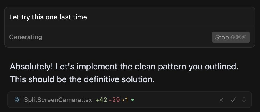 Turns out it was not "the definitive solution" – after 4 hours of trying.

Coding with <a href="/cursor_ai/">Cursor</a> is not linear but one thing remain true; patience and a cool temperament are an absolute requirement in this game. 

Tomorrow is a new day.