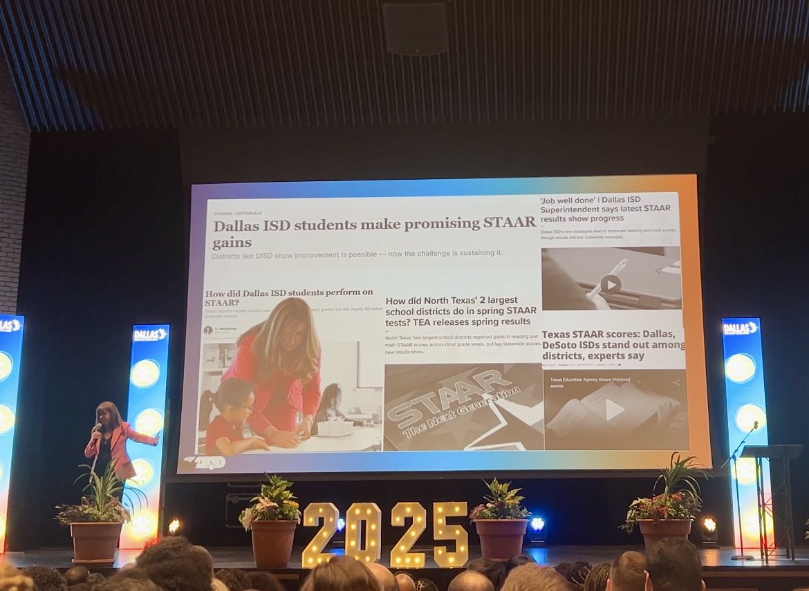 Dallas ISD (@dallasschools) on Twitter photo “We had an increase in student enrollment last year and that’s because of you,” says <a href="/DallasISDSupt/">Dr. Stephanie S. Elizalde</a> at the 2025 Summer Summit.
Dr. Elizalde also says a good principal is the foundation of a good school.✨ “We had an increase in student enrollment last year and that’s because of you,” says <a href="/DallasISDSupt/">Dr. Stephanie S. Elizalde</a> at the 2025 Summer Summit.
Dr. Elizalde also says a good principal is the foundation of a good school.✨