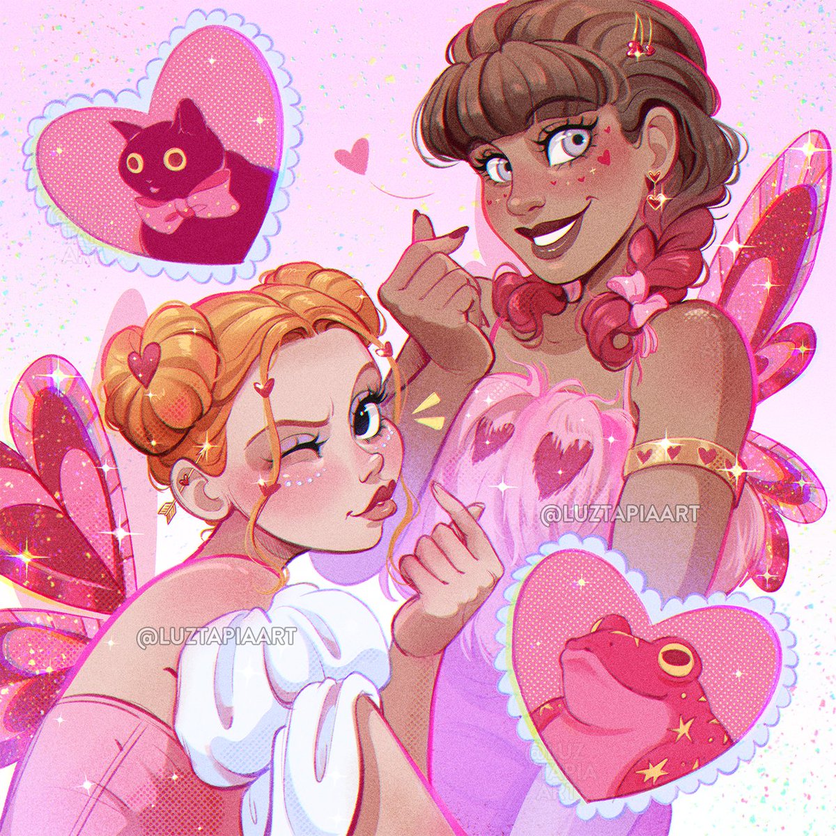 luztapiaart's tweet image. The narrative that fanartists only create for clout pisses me off so badly.
Or that it steals visibility from OC artists, as if people can't enjoy multiple things at once.
Also, that fanart is a lesser form of art than original.
Anyways, here's OC art and also a fanart of mine.