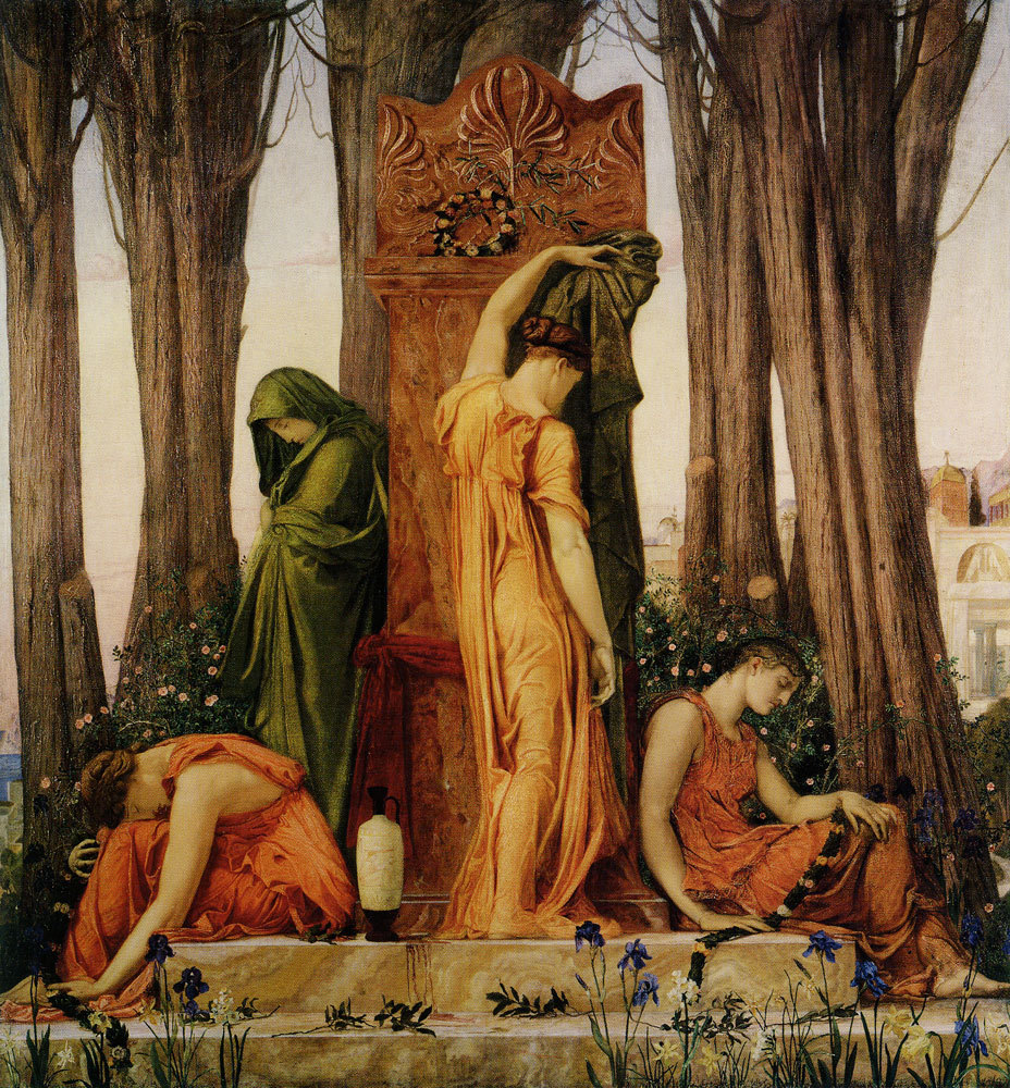 dailyagamemnon's tweet image. — electra at the tomb of agamemnon (1874, british), by william blake richmond