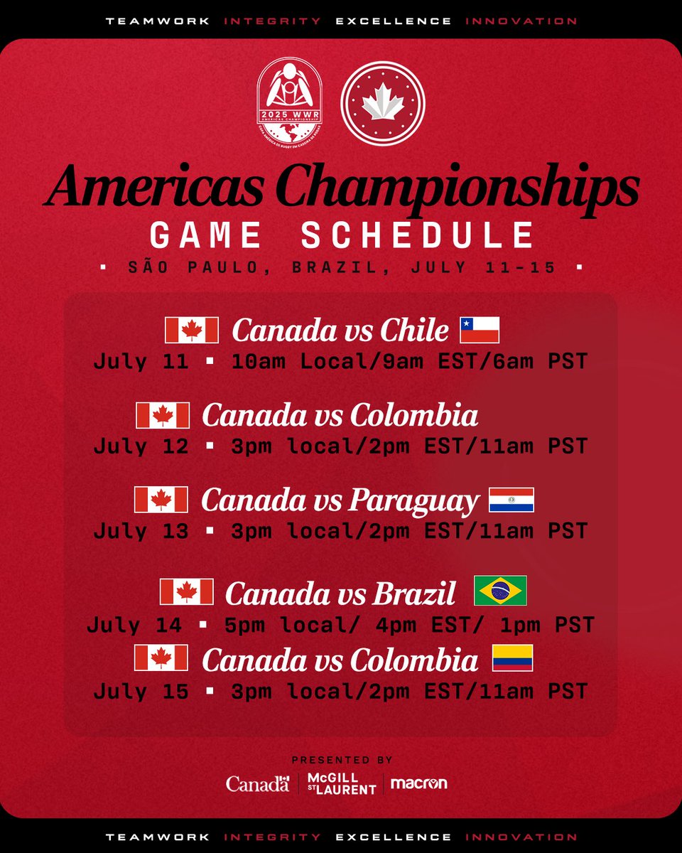 Team 🇨🇦 is playing for the bronze medal AND a world championships qualification this afternoon. You don’t want to miss it 🍁

Stream live: t.ly/5qTVK

___

L'équipe 🇨🇦 joue pour la médaille de bronze ET une qualification pour les championnats du monde cet après-midi