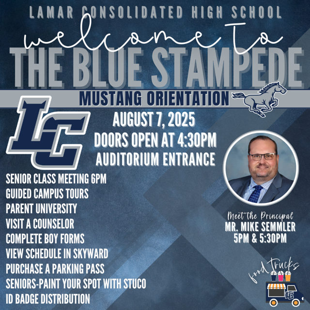 THELamarCHS's tweet image. π£ Youβre Invited!
π Meet the Principal at THE Lamar CHS!
Join us as we kick off the 2025β2026 school year with purpose, pride, and Mustang energy!
