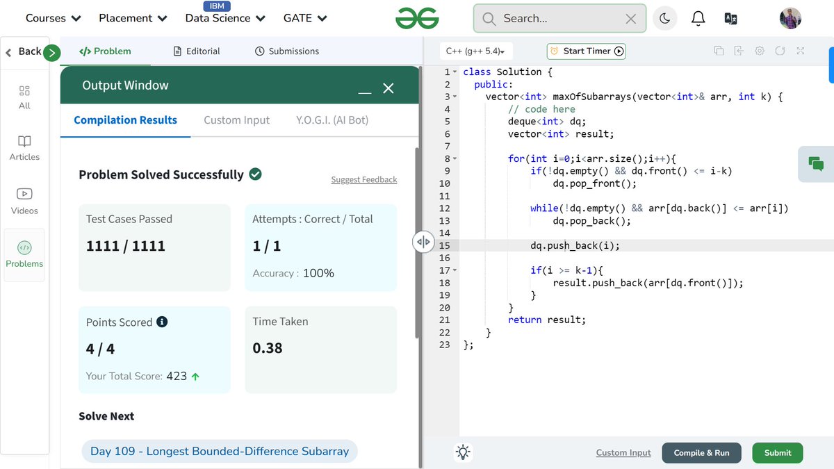 ASHISHK3712's tweet photo. Day:-108/160 ->K Sized Subarray Maximum
#gfg160
@geeksforgeeks
@gfg160 #geekstreak2025 #Coding #Motivation #lets_connect #problem_solving #stack https://t.co/1toAt0ZymT
