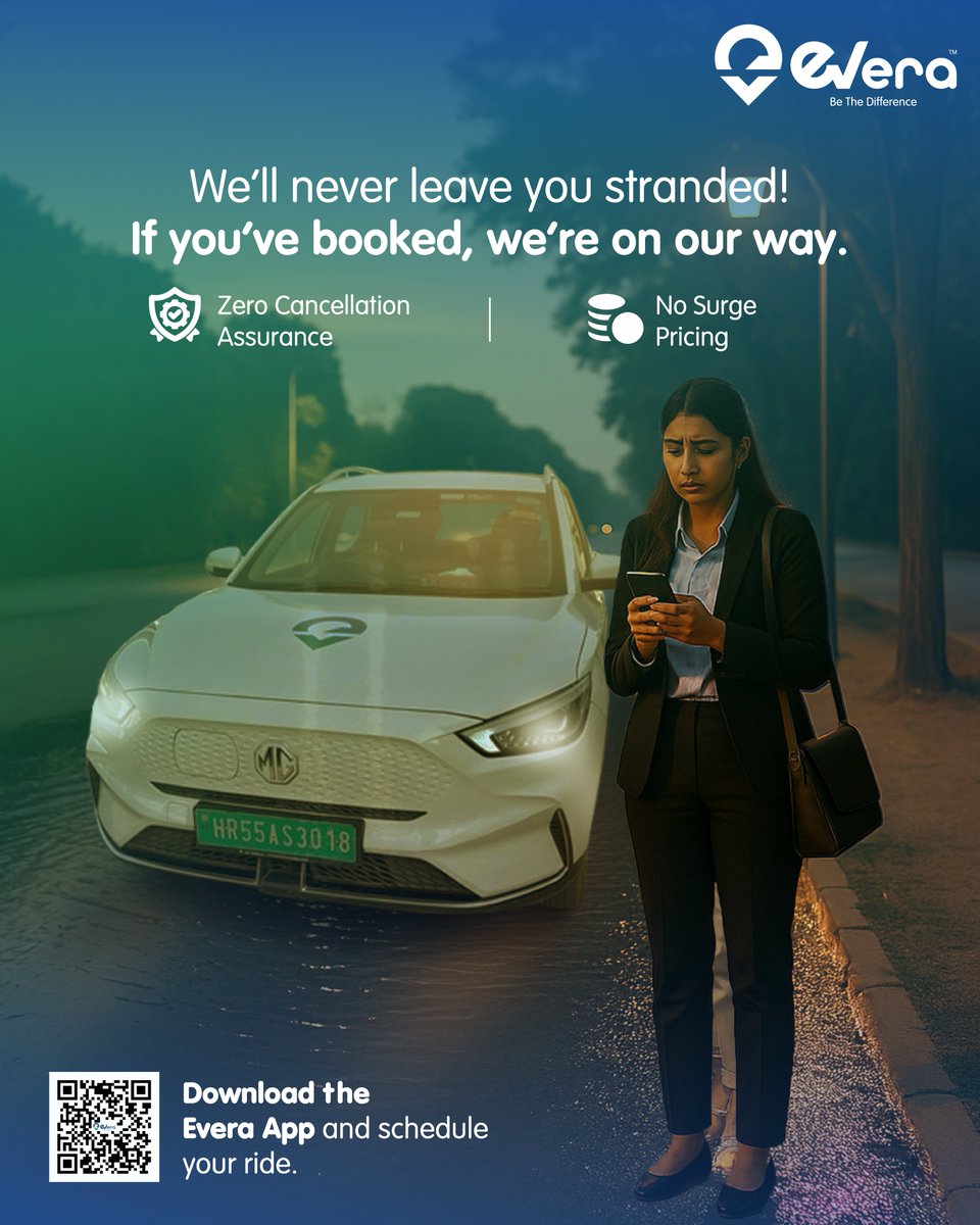 Fed up with "Your ride’s canceled" in the rain? Monsoon chaos is real.

With <a href="/everacabs/">Everacabs</a>, your ride stays reliable. Pre-book &amp; get:
✅ Zero Cancellation
✅ No Surge Pricing
✅ On-time Arrivals

📲 Download app &amp; schedule: qrcodes.pro/2g0L5e

#MonsoonCommute #EveraCabs