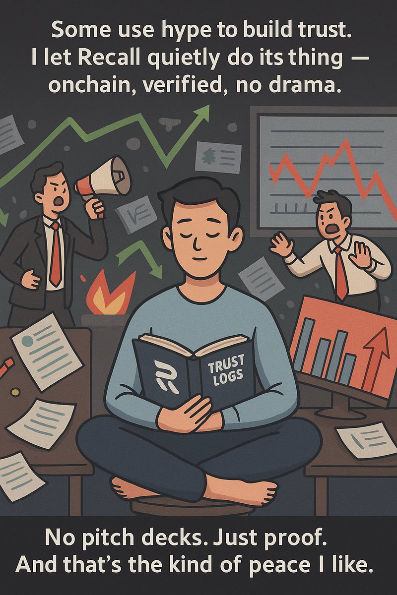 haonguyenon's tweet photo. 🧘‍♂️ Some use hype to build trust.
I let @recallnet quietly do its thing —
onchain, verified, no drama.

No pitch decks. Just proof.
And that’s the kind of peace I like.

#Recall #TrustEngine #CryptoMeme #OnchainReputation #Web3Chill #AIxWeb3 #DeFiBuilders https://t.co/2jETeWnlWK