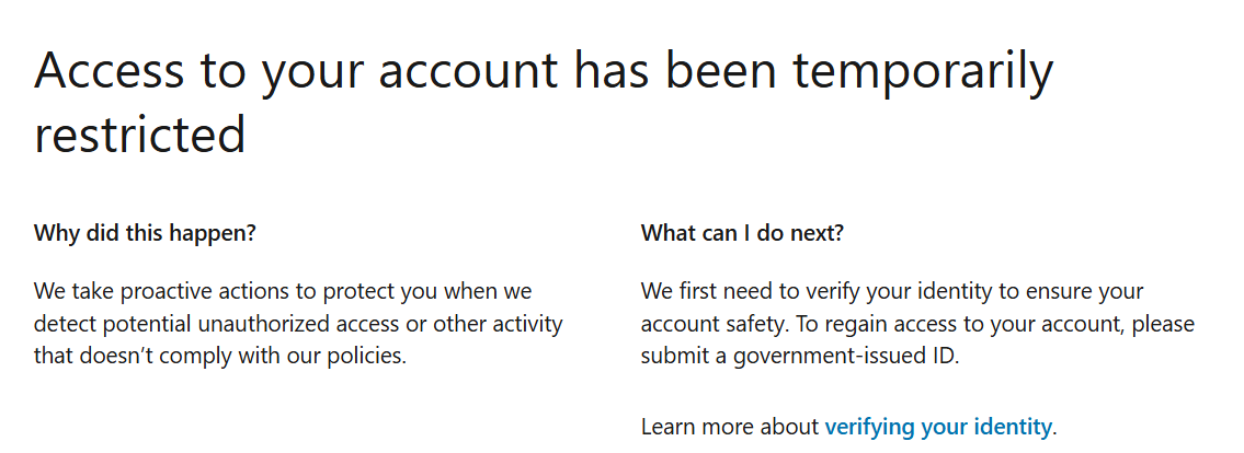 hello <a href="/LinkedInHelp/">LinkedIn Help</a> , <a href="/LinkedIn/">LinkedIn</a>  My account has been temporary restricted for 4 weeks. No response, no explanation. I
can't apply for jobs. This is unacceptable. Please fix this now.