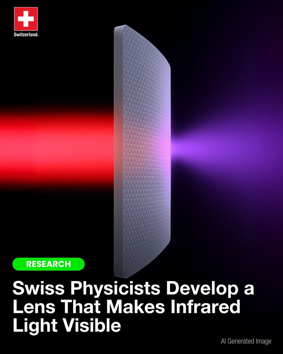 Swiss Consulate Mumbai (@swisscgmumbai) on Twitter photo 🔬 <a href="/ETH_en/">ETH Zurich</a> has created a lens 40 times thinner than a human hair! It’s nearly invisible & it can turn infrared into visible light.
Such metalenses could be used as a security feature on banknotes or in the fabrication of ultra-thin elements for cameras.
bit.ly/40I4znM 🔬 <a href="/ETH_en/">ETH Zurich</a> has created a lens 40 times thinner than a human hair! It’s nearly invisible & it can turn infrared into visible light.
Such metalenses could be used as a security feature on banknotes or in the fabrication of ultra-thin elements for cameras.
bit.ly/40I4znM