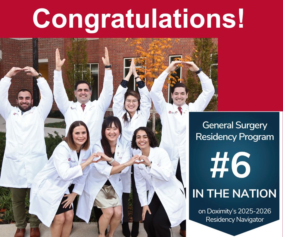 For the 5th consecutive year, our #OhioStateSurg residency program is in the top 10 nationally, according to @Doximity Residency Navigator! It's no surprise to us: #OhioStateSurg has some of the best residents in the nation!