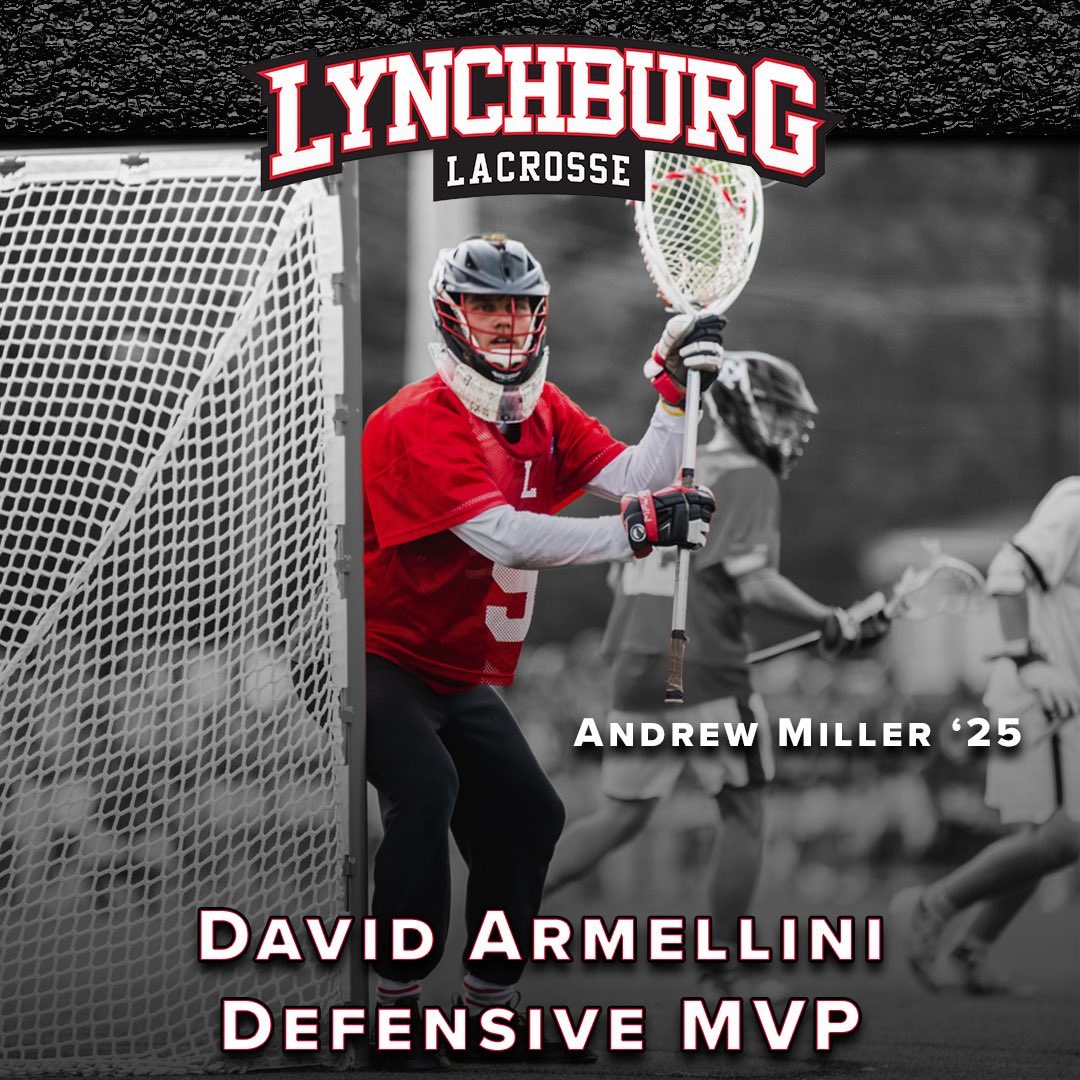 LynchburgMLAX's tweet image. Lynchburg Men’s Lacrosse:
2025 David Armellini DEFENSIVE MVP Award:  Andrew Miller ‘25

Presented to the  outstanding defensive player who exemplifies the talent, dedication, tenacity and leadership necessary to take on the opposition&apos;s best.