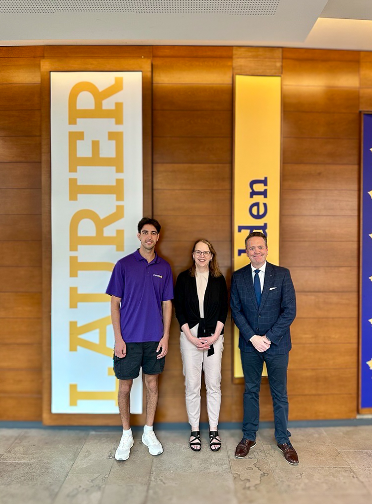 Great to connect with <a href="/LaurierPres/">Deborah MacLatchy</a> Deborah MacLatchy, <a href="/matthewgrills/">Matt Grills</a>, and tour the <a href="/Laurier/">Wilfrid Laurier University</a> campus with Student Ambassador Tobin Priatel. Always inspiring to see how the university is driving impact, particularly now, with Jim Balsillie’s investment in Laurier’s new digital