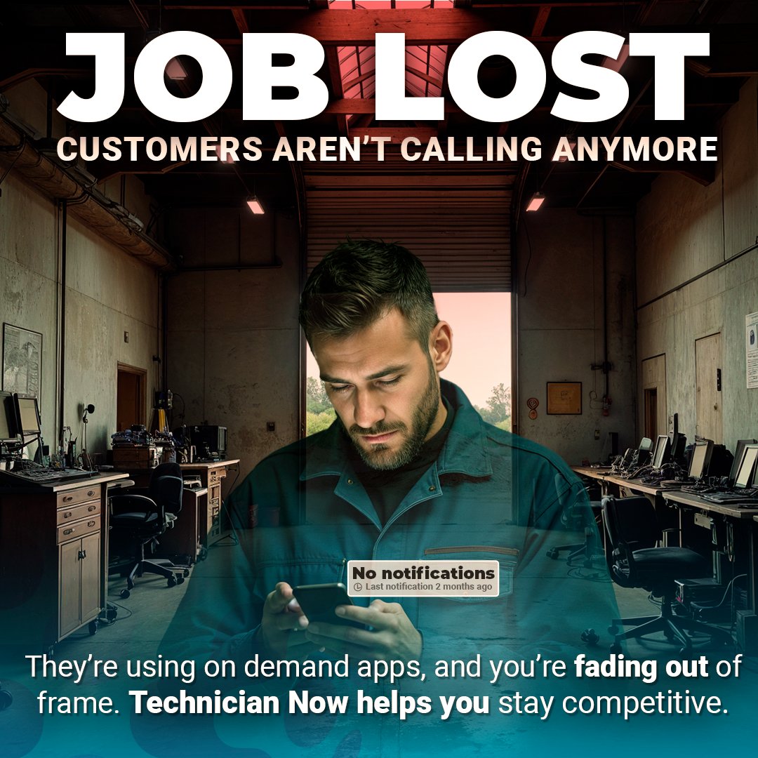 VizaLogix's tweet image. You won’t even know you lost the job.
Your customers are booking service elsewhere — faster.
Technician Now gives you customer messaging, quoting, and dispatch in one platform.
See how it works here: vizalogix.com/youre-losing-j…
#FieldService #DealerTech #ServiceScheduling
