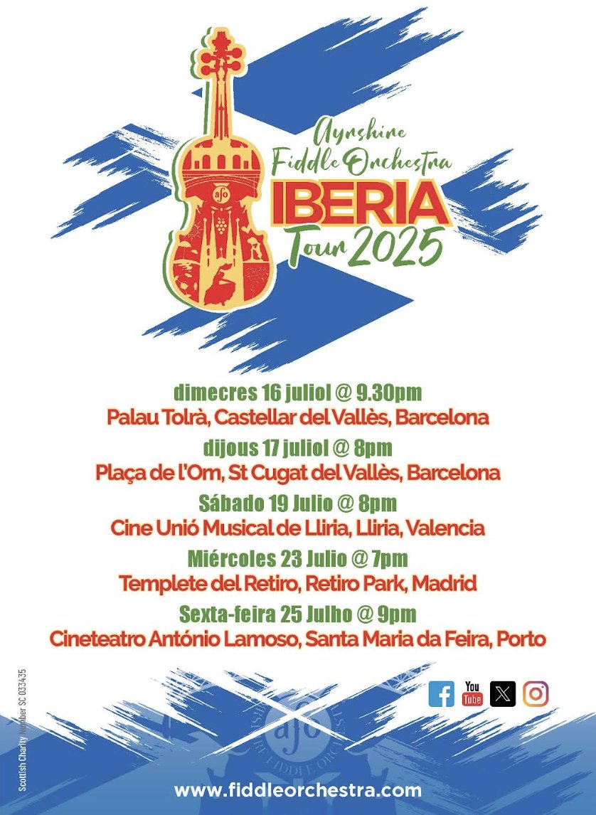 BritishSpanishSociet (@britishspanish) on Twitter photo The BritishSpanish Society are delighted to support <a href="/AyrshireFiddle/">Fiddle Orchestra</a>, a group of young musicians celebrating the #music of #Scotland with their #Iberia tour.
They'll be performing free concerts in #Barcelona, #Valencia and #Madrid please join them for a fantastic free concert The BritishSpanish Society are delighted to support <a href="/AyrshireFiddle/">Fiddle Orchestra</a>, a group of young musicians celebrating the #music of #Scotland with their #Iberia tour.
They'll be performing free concerts in #Barcelona, #Valencia and #Madrid please join them for a fantastic free concert