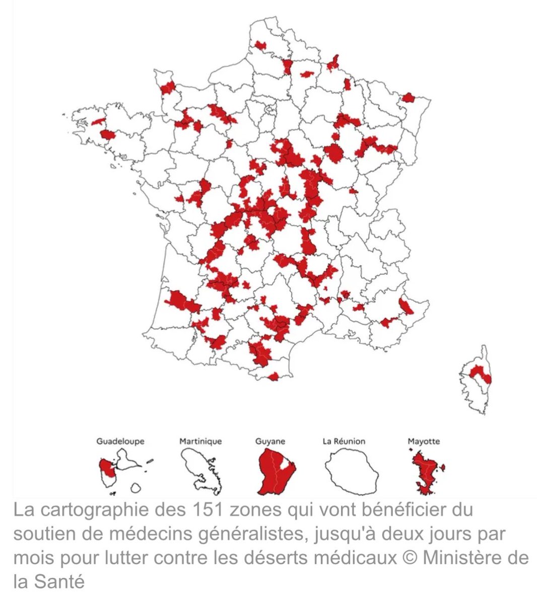 Voici la cartographie des déserts médicaux selon le gouvernement.

Si vous habitez dans le blanc, vous n’êtes PAS dans un désert médical et le gouvernement va dorénavant freiner l’installation de médecins près de chez vous.

Alors, heureux ?