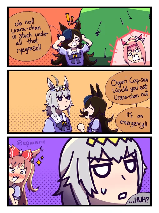 too much ryegrass

#Umamusume #RiceShower #OguriCap #HaruUrara #AgnesDigital 