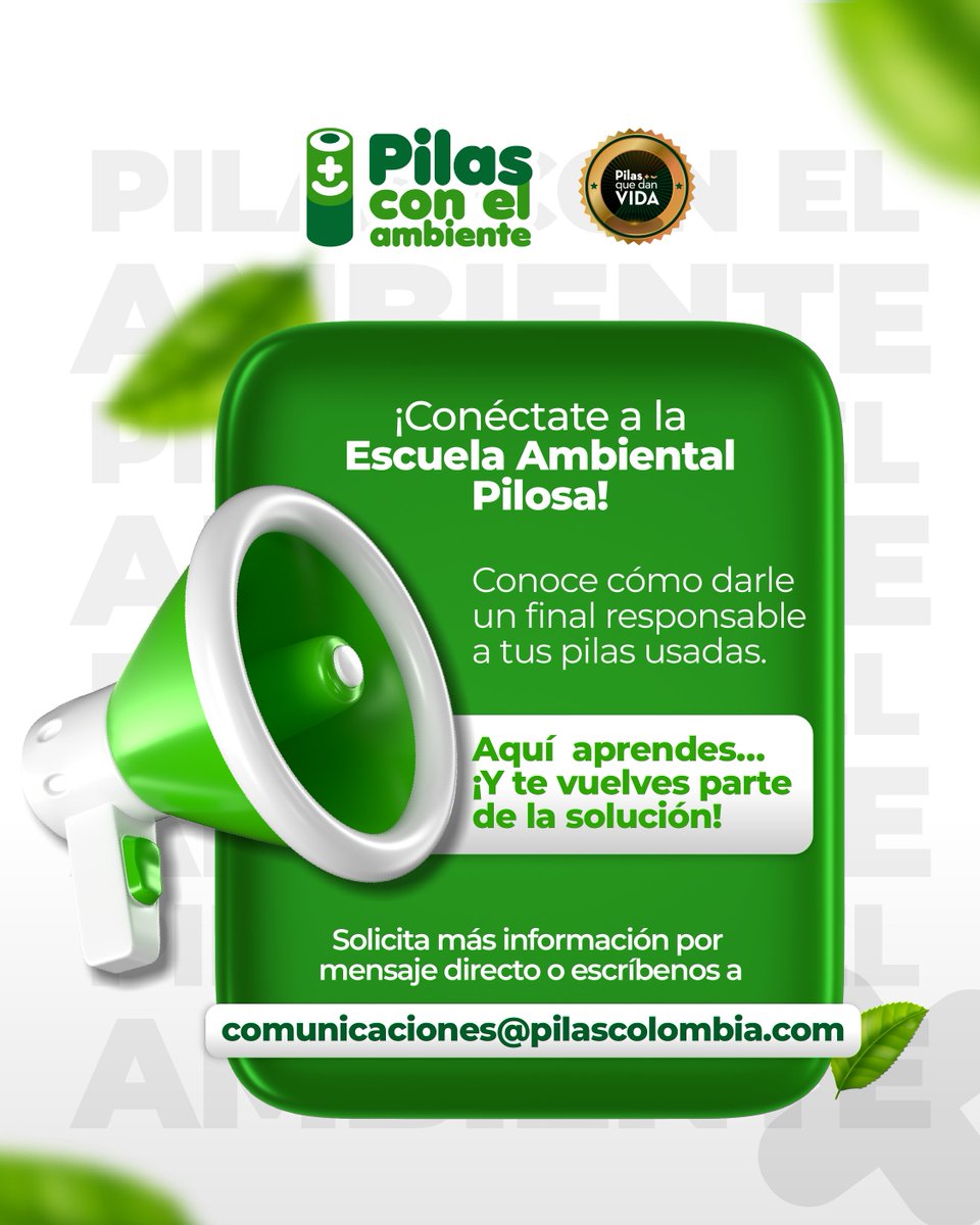 ¡La Escuela Ambiental Pilosa te abre las puertas al cambio!
Aprende cómo contribuir a un futuro más sostenible y sé parte de una comunidad que transforma con cada acción.
📩 Escríbenos a comunicaciones@pilascolombia.com, o por mensaje directo y solicita el enlace