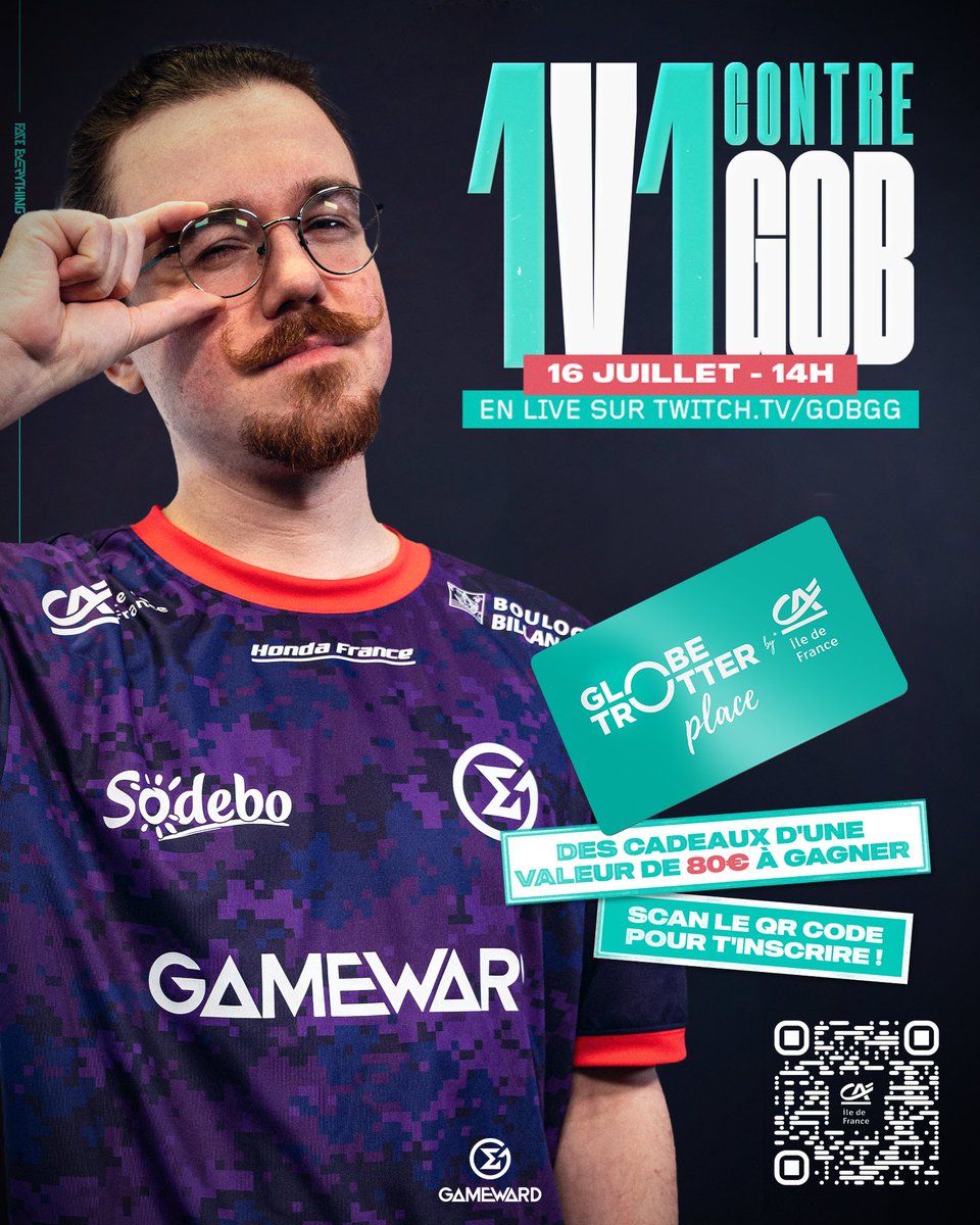 GW GoB (@gob_gg) on Twitter photo 📢Le retour des 1v1 !!
📅Mercredi 16 juillet à 14h
📍Avec le <a href="/CA_IDF/">Crédit Agricole IDF</a>
Inscription ici (mettez bien votre #(euw par exemple) : ca.fr/paris/GTPGob
GIGA lots à gagner : figurines, claviers & +
Et pour ouvrir un compte 💚: ca.fr/paris/Ouvrirun…
#Collaboration 📢Le retour des 1v1 !!
📅Mercredi 16 juillet à 14h
📍Avec le <a href="/CA_IDF/">Crédit Agricole IDF</a>
Inscription ici (mettez bien votre #(euw par exemple) : ca.fr/paris/GTPGob
GIGA lots à gagner : figurines, claviers & +
Et pour ouvrir un compte 💚: ca.fr/paris/Ouvrirun…
#Collaboration