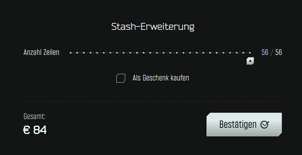 Erinnert ihr Euch noch an meinen Rant zum Start der Stash-Erweitungen Anfang 2024? Hier sind wir ... etwas über 12 Monate später im Hardcore-Wipe mit doppelten Item-Anforderungen. 
Das hier hat nichts mehr mit Support zu tun - so presst man das Geld aus seiner Community heraus.
