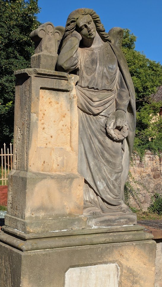 MizeraMichael's tweet image. From my morning bike ride: Memento mori. Tombstone next to the church of St. Wenceslas. Přistoupim, Bohemia. #tombstone #Bohemia