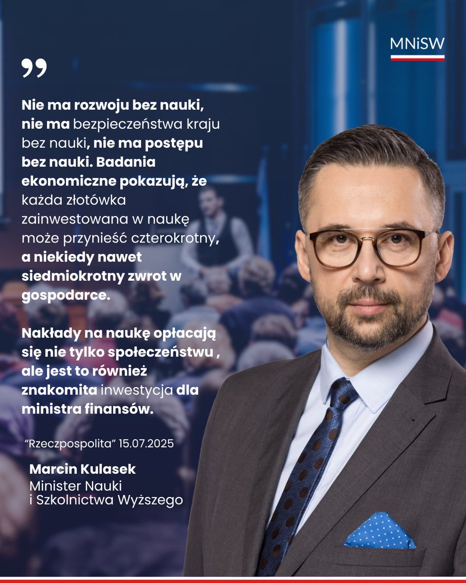 Ministerstwo Nauki i Szkolnictwa Wyższego (@mnisw_gov__pl) on Twitter photo 🛡️ Inwestycje w naukę to silny impuls dla gospodarki i element wzmacniania bezpieczeństwa Polski.
Minister <a href="/MarcinKulasek/">Marcin Kulasek</a> w wywiadzie dla <a href="/rzeczpospolita/">Rzeczpospolita</a> zaznaczył potrzebę zwiększenia nakładów na badania i rozwój do poziomu średniej unijnej. 🇪🇺 Poruszył także potrzebę 🛡️ Inwestycje w naukę to silny impuls dla gospodarki i element wzmacniania bezpieczeństwa Polski.
Minister <a href="/MarcinKulasek/">Marcin Kulasek</a> w wywiadzie dla <a href="/rzeczpospolita/">Rzeczpospolita</a> zaznaczył potrzebę zwiększenia nakładów na badania i rozwój do poziomu średniej unijnej. 🇪🇺 Poruszył także potrzebę