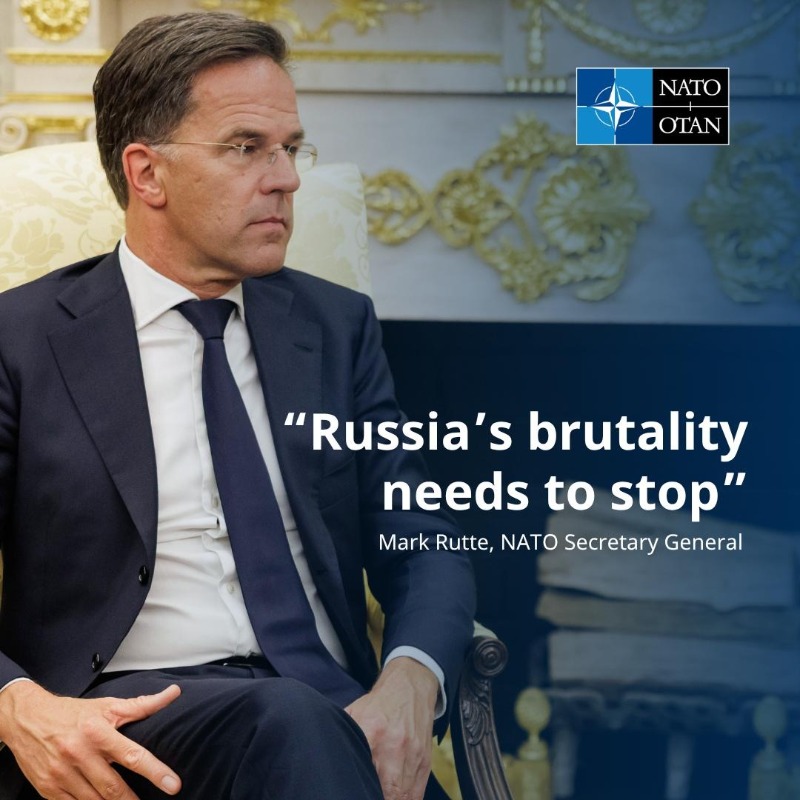 NATO's tweet image. ❝Russia’s brutality needs to stop - this new initiative will help deliver just and lasting peace❞
— @SecGenNATO during his visit to Washington 🇺🇸