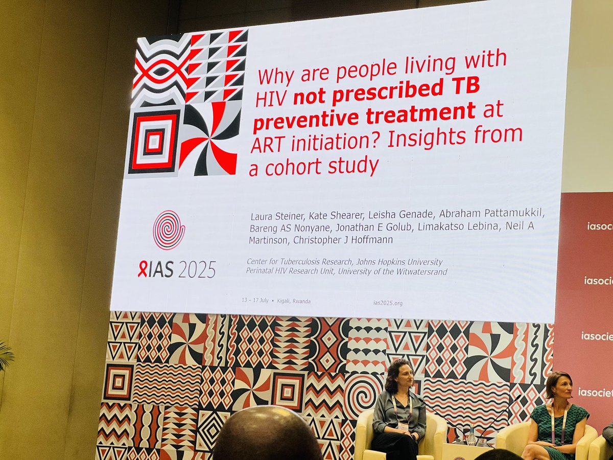 Dareforprogress's tweet image. Ongoing at MH4 | #IAS2025
Why are people living with HIV not being prescribed TB preventive treatment at ART initiation? #DAREatIAS2025 #dareforprogress #CommunityFirst
@iasociety