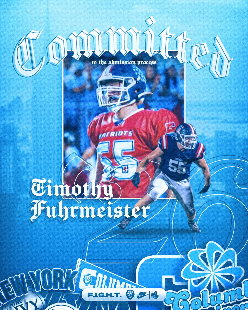 Timothy Fuhrmeister (@timothyfuhrmei1) on Twitter photo I am beyond blessed and excited to announce my commitment to Columbia University! Thank you to my family, coaches, and friends who have supported me every step of the way. Can’t wait for what’s ahead! Go Lions! 🦁
<a href="/Coach_Poppe/">Jonathan Poppe</a> <a href="/_CoachG_/">Garrett McLaughlin</a> <a href="/CoachStoNGo/">Justin Stovall</a> <a href="/CBEastFootball/">Central Bucks EAST Football</a>
<a href="/CoachStraley/">Owen Straley</a> I am beyond blessed and excited to announce my commitment to Columbia University! Thank you to my family, coaches, and friends who have supported me every step of the way. Can’t wait for what’s ahead! Go Lions! 🦁
<a href="/Coach_Poppe/">Jonathan Poppe</a> <a href="/_CoachG_/">Garrett McLaughlin</a> <a href="/CoachStoNGo/">Justin Stovall</a> <a href="/CBEastFootball/">Central Bucks EAST Football</a>
<a href="/CoachStraley/">Owen Straley</a>