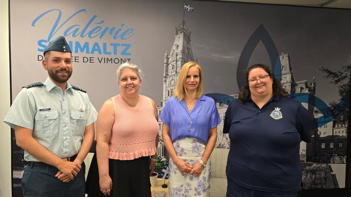 VSchmaltzCAQ's tweet image. J'ai eu l'occasion de rencontrer Géraldine Gauthier, de Escadron 709 Vimont Auteuil - Cadets de l'Aviation, qui assumera désormais la présidence.
Merci pour à toute l'équipe pour votre engagement envers les jeunes de notre communauté!